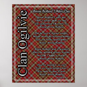 Affiches Bonnie Ecosse Je Adore Le Clan Ogilvie Tartan