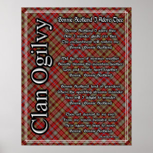 Affiches Bonnie Ecosse Je Adore Le Clan Ogilvy Tartan
