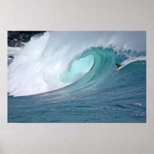 Affiches Boogieboarder de la baie de Waimea