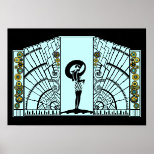 Affiches Bord de la mer Deco - Aqua et jaune -