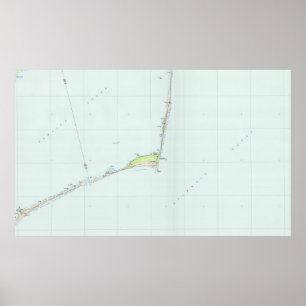 Affiches Bord de la mer national Map (1985) du Cap Hatteras