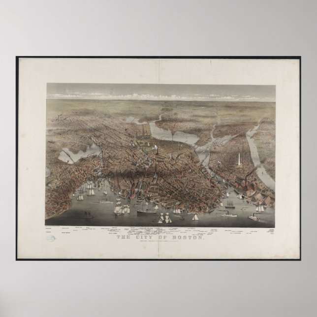 Affiches Boston City View 1873 (Devant)