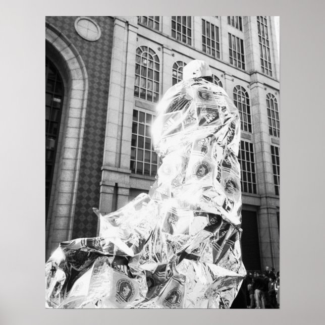 Affiches Boston, MA USA, Coureur à Foil Boston Marathon (Devant)