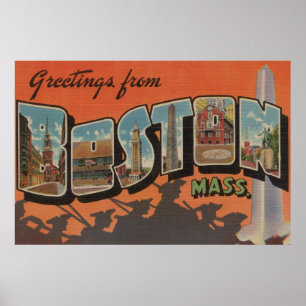 Affiches Boston, MassachusettsGrandes lettres Scènes 2