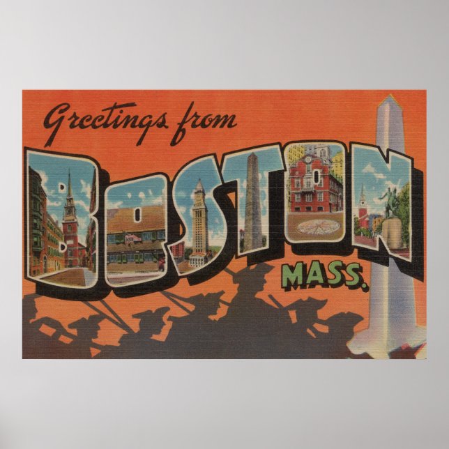 Affiches Boston, MassachusettsScènes de grandes lettres 2 (Devant)