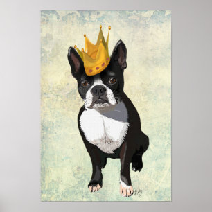 Affiches Boston Terrier et Crown