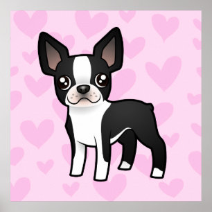 Affiches Boston Terrier Love