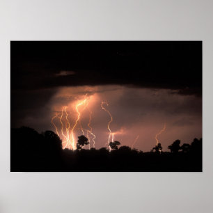 Affiches Botswana, Moremi Game Reserve, Lightning Fills