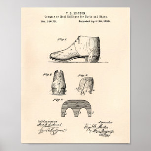 Affiches Bottes et chaussures 1880 Brevet Art Vieux poivre