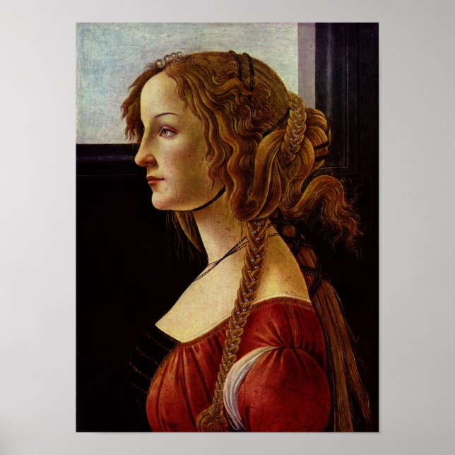 Affiches Botticelli-Portrait de Simonetta Vespucci (Devant)