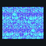 Affiches Boucle pop art bleu<br><div class="desc">Motif d'enveloppement de bulle d'art pop en bleu et turquoise</div>