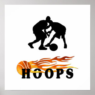 Affiches Boucles de basket-ball flamboyantes