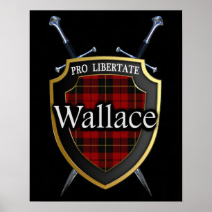 Affiches Bouclier et épées écossais de tartan de Wallace