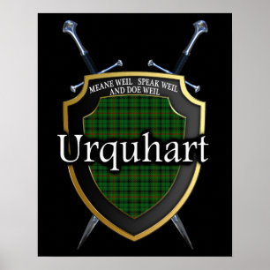 Affiches Bouclier et épées écossais de tartan d'Urquhart