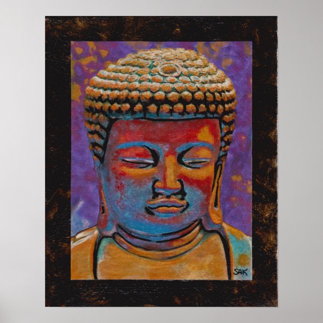 Affiches Bouddha Peint, Cadre (Devant)
