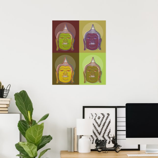 Affiches Bouddha Pop Art Zen Retro Moderne Personnalisé Pos (Bureau à domicile)