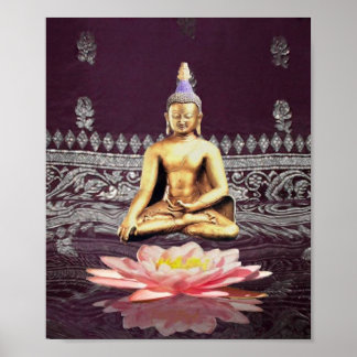 Affiches Bouddha Sur Lotus