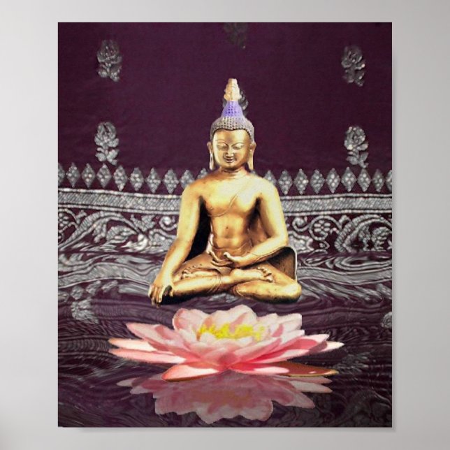 Affiches Bouddha Sur Lotus (Devant)