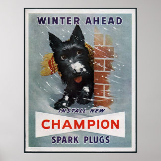 Affiches Bougies Champion vintages et publicité