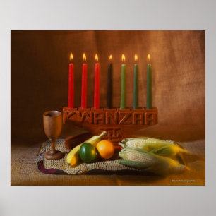 Affiches Bougies et nourriture de Kwanzaa