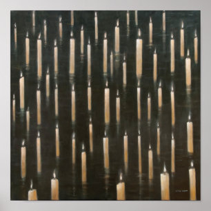 Affiches Bougies sur le lac Udaipur Inde 2012