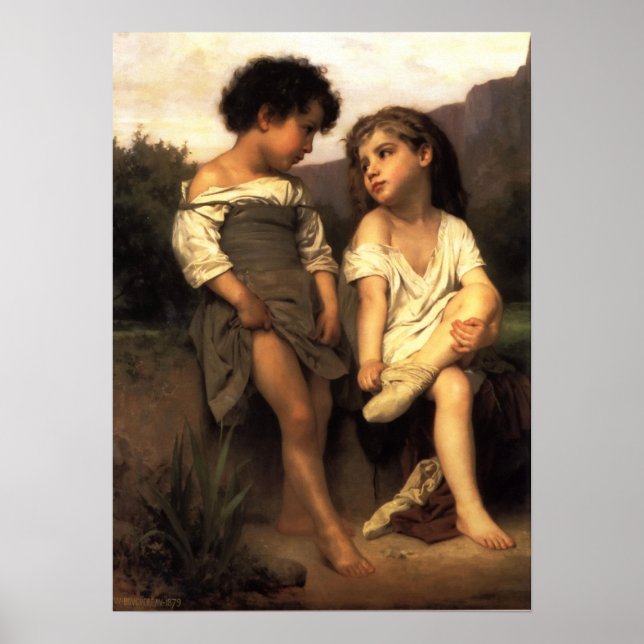 Affiches Bouguereau-Au bord du ruisseau (Devant)