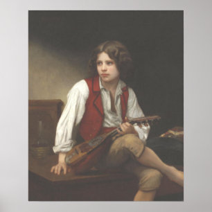 Affiches Bouguereau - Italien à la Mandoline