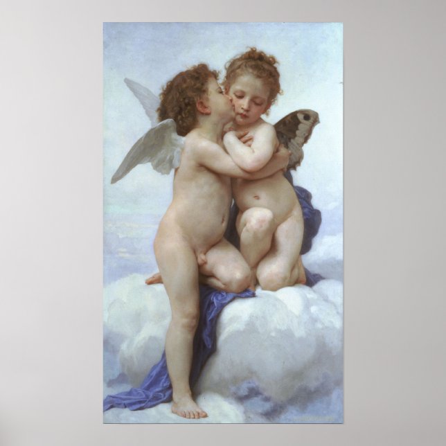 Affiches Bouguereau - L'Amour et Psyché, Enfants (Devant)