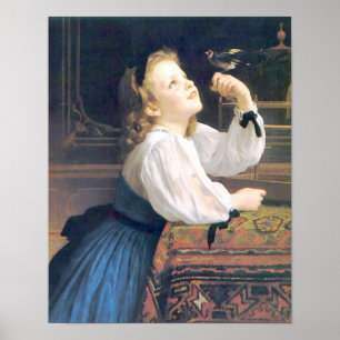 Affiches Bouguereau - L'Oiseau Cheri