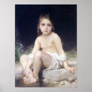 Affiches Bouguereau - petit l'Eau de Bord d'Au de Fille