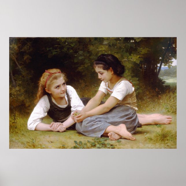 Affiches Bouguereau's 1882 Les noisettes rassemblent Les no (Devant)