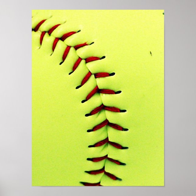Affiches Boule de softball jaune (Devant)