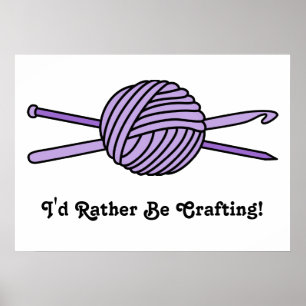 Affiches Boule pourpre de fil (Knit et crochet)