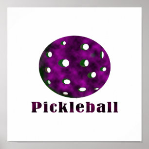 Affiches boule pourpre opacifiée par pickleball .png des