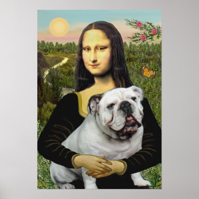 Affiches Bouledogue anglais 9 - Mona Lisa (Devant)