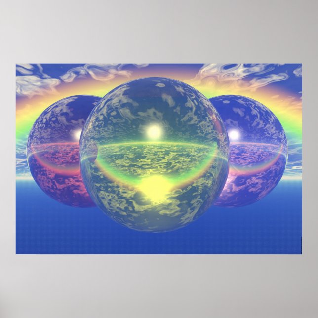 Affiches Boules 2 - Arc-en-ciel non naturel (Devant)