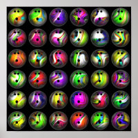 Boules de Bowling colorées