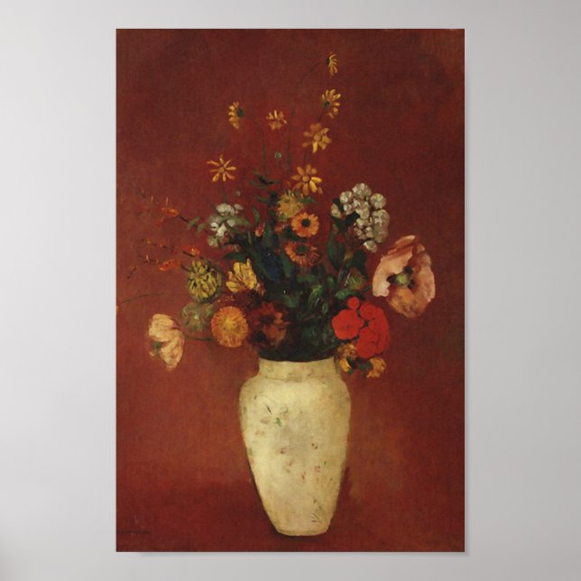 Affiches Bouquet dans un vase chinois, Odilon Redon Fine Ar (Devant)