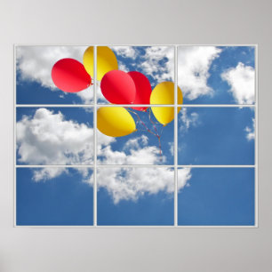 Affiches bouquet de ballon dans le ciel