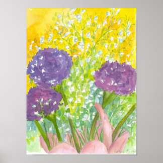 Affiches Bouquet de fleurs pourpres du bébé