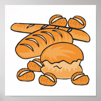 Affiches bouquet de pain et petits pains