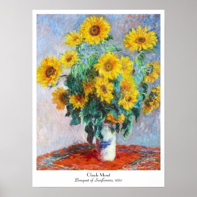 Affiches Bouquet de tournesols, 1880 Claude Monet (Devant)