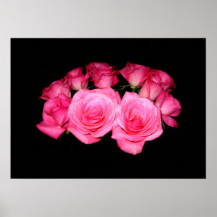 Affiches Bouquet des roses roses