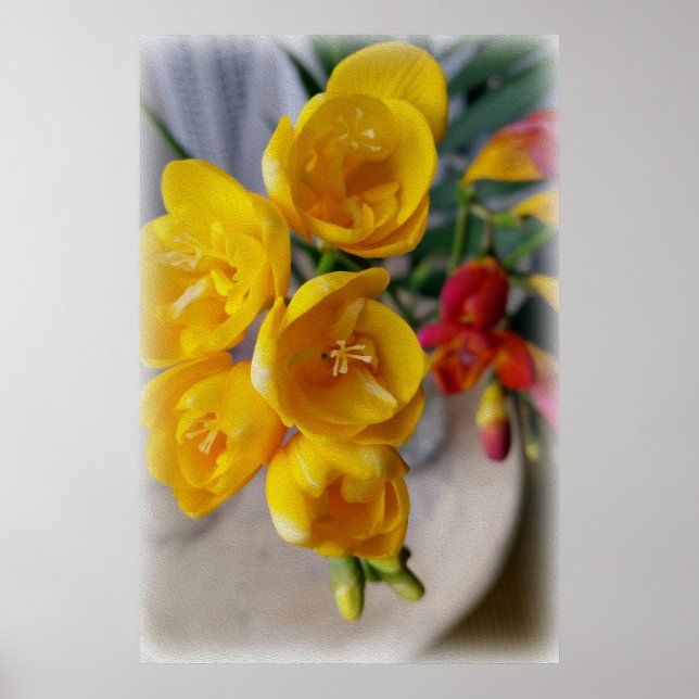 Affiches bouquet freesias (Devant)