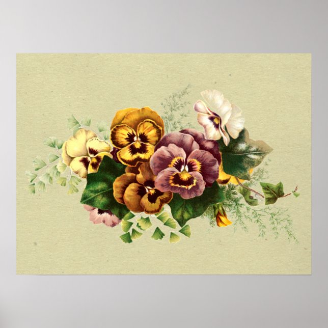 Affiches Bouquet peint vintage (Devant)