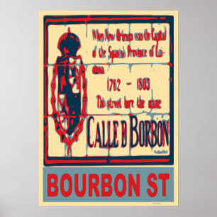 Affiches Bourbon St New Orleans Quartier français