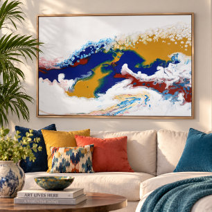Affiches Bourgogne Marbre Acrylique Abstrait Artistique Flu