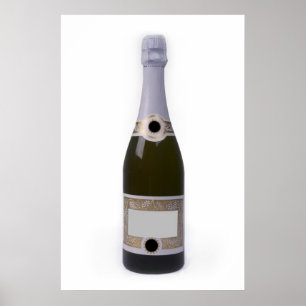 Affiches Bouteille de Champagne avec l'étiquette vide
