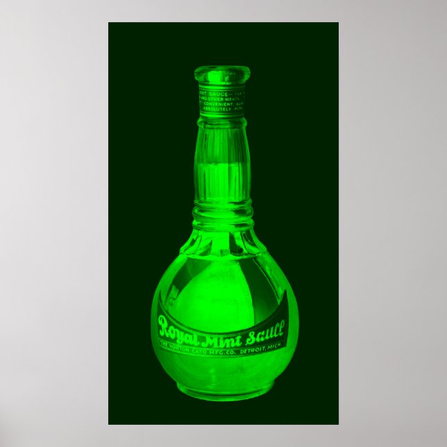 Affiches Bouteille de sauce royale à la menthe 1905 (Devant)