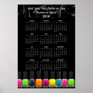 Affiches Bouteilles polonaises à ongles colorés 2014 Calend